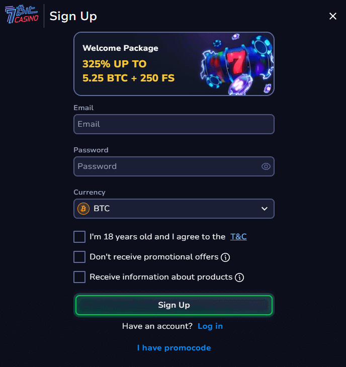 7bit casino login